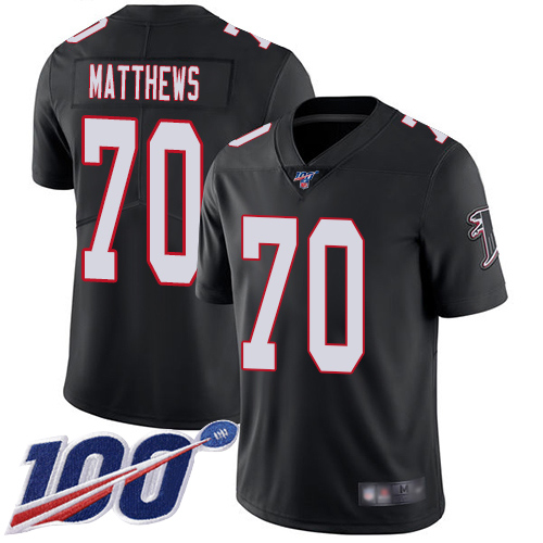 Atlanta Falcons Limited Black Men Jake Matthews Alternate Jersey NFL Football #70 100th Season Vapor Untouchable->women nfl jersey->Women Jersey
